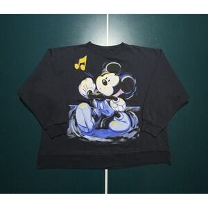 Vintage 90s Disney Mickey Mouse Crewneck Sweatshirt Women's Large Big Print USA
